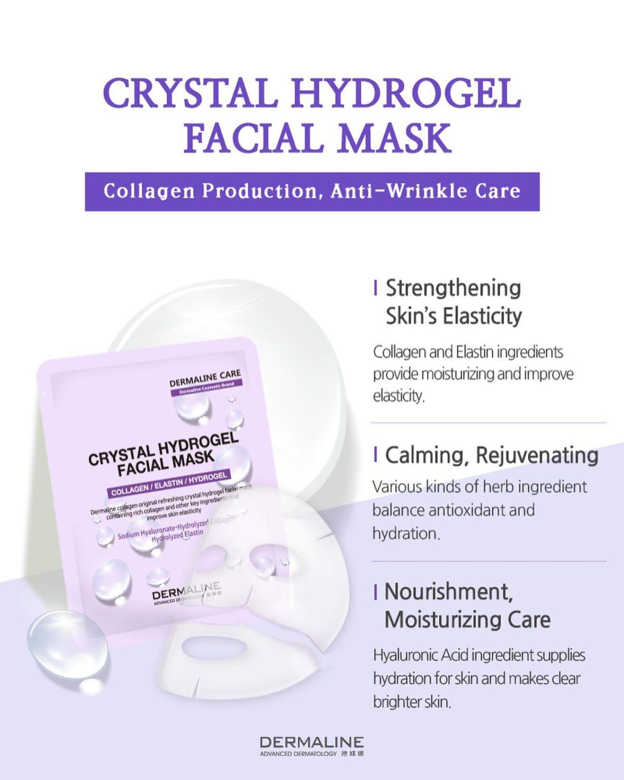 [Dermaline] Crystal Hydrogel Facial Mask - Collagen Production, Anti ...